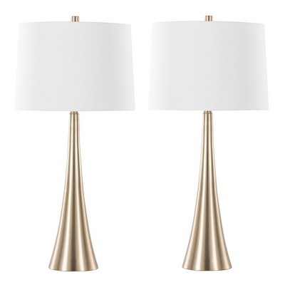 Lumisource Diana 29in Metal Table Lamp - Set of 2 Gold Metal