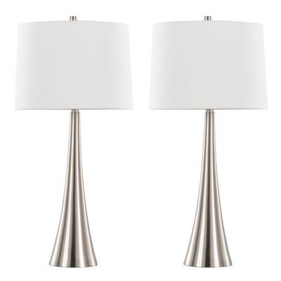 Lumisource Diana 29in Metal Table Lamp - Set of 2 Brushed Nickel