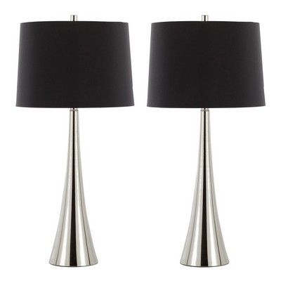 Lumisource Diana 29in Metal Table Lamp - Set of 2 Polished Nickel