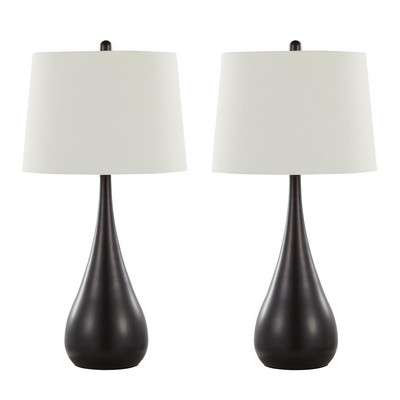 Lumisource Pebble 29in Metal Table Lamp - Set of 2 Oil Rubbed Bronze