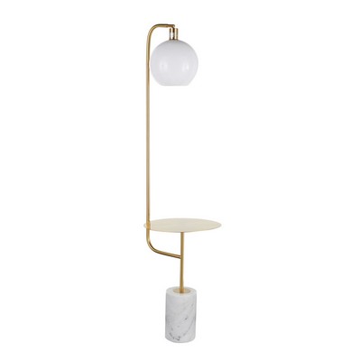 Lumisource Symbol Floor Lamp with Side Table White Marble