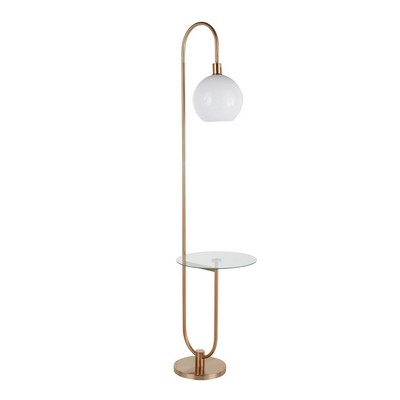 Lumisource Trombone Floor Lamp with Table Gold Metal