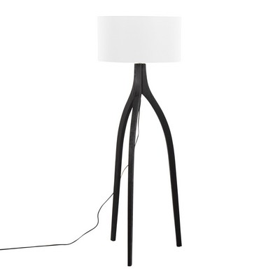 Lumisource Wishbone Floor Lamp Black Wood