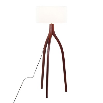 Lumisource Wishbone Floor Lamp Walnut Wood