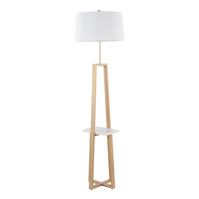 Lumisource Cosmo Shelf Floor Lamp White Marble