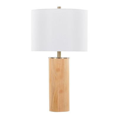 Lumisource Cylinder Ash 27in Wood Table Lamp Ash Wood