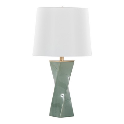 Lumisource Curvo Square 27in Ceramic Table Lamp Sage Green Ceramic