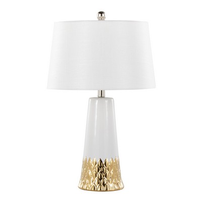 Lumisource Penelope 22in Ceramic Table Lamp White & Gold Ceramic Body