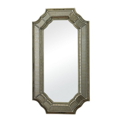 Sterling Saranap Smoked And Hand Cut Glass Mirror Antique Silver,Antique Mirror