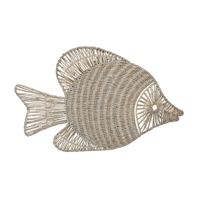 Sterling Wicker Fish Wall Dcor White Washed Wicker