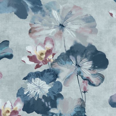 1838 Wallcoverings WATER LILIES (WP) # 03 BLUE DUSK