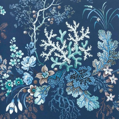 1838 Wallcoverings KILBURNS CORAL (WP) # 03 OCEAN BLUE