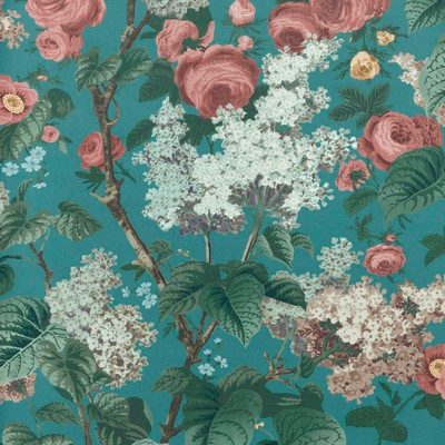 1838 Wallcoverings FLORIBUNDA (WP) # 03 TEAL