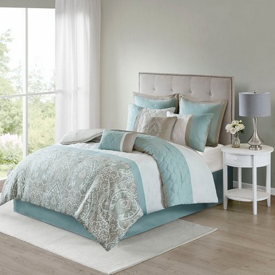 Olliix Shawnee 8 Piece Comforter Set Seafoam