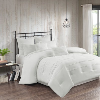 Olliix Jenda 8 Piece Comforter Set White