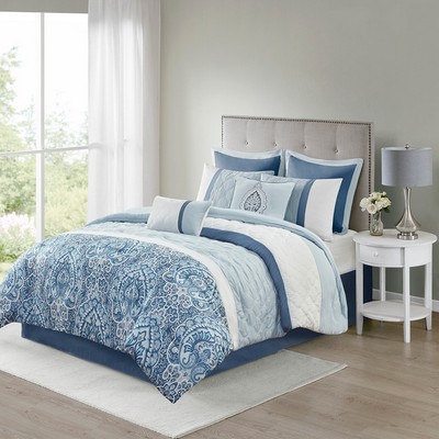 Olliix Shawnee 8 Piece  Comforter Set Blue