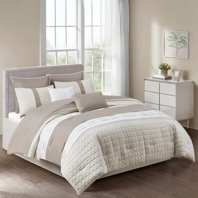 Olliix Tinsley 8 Piece Comforter Set Khaki