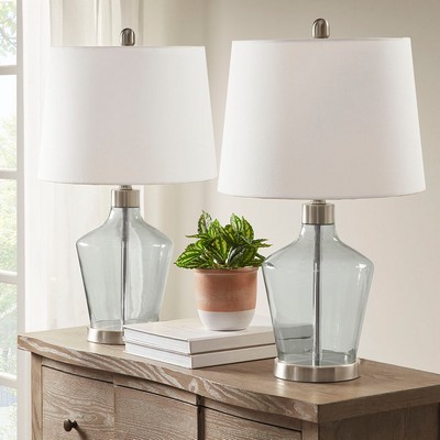 Olliix Harmony Angular Glass Table Lamp, Set of 2 Grey