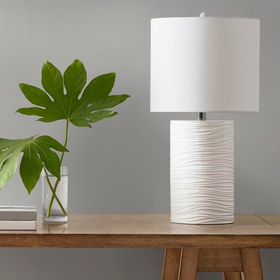 Olliix Crewe Textured Resin Table Lamp White