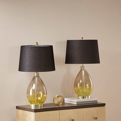 Olliix Cortina Ombre Glass Table Lamp, Set of 2 Gold