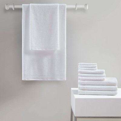 Olliix Big Bundle 100% Cotton Quick Dry 12 Piece Bath Towel Set White