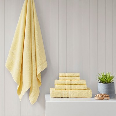 Olliix Aegean 100% Turkish Cotton 6 Piece Towel Set Yellow