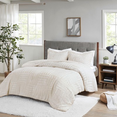 Olliix Arctic Fur Down Alternative Comforter Mini Set Ivory