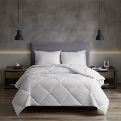 Olliix Microfiber with HeiQ Smart Temp Oversized Down Alt Comforter with HeiQ Smart Temp Treatment White