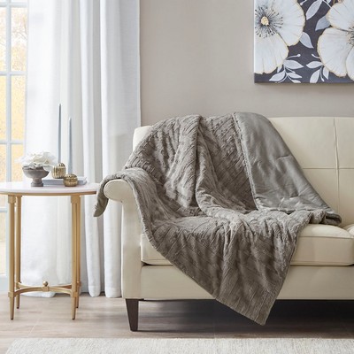 Olliix Arctic Ultra Plush Down Alternative Throw Grey