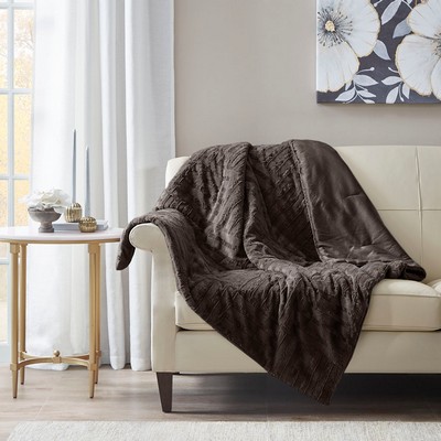 Olliix Arctic Ultra Plush Down Alternative Throw Chocolate