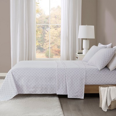 Olliix Oversized Flannel 4 Piece Sheet Set Grey Petals