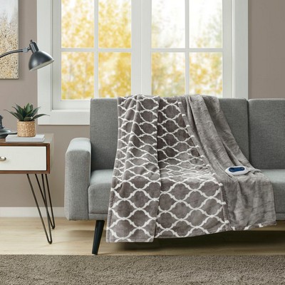 Olliix Heated Ogee Throw Grey