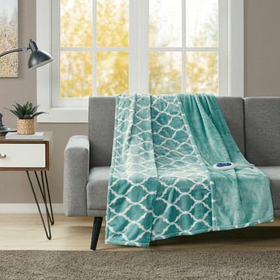 Olliix Heated Ogee Throw Aqua