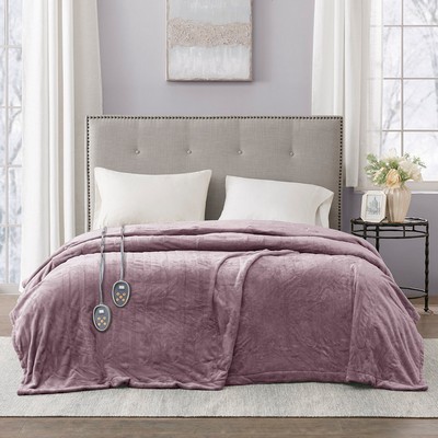 Olliix Heated Plush Blanket Lavender