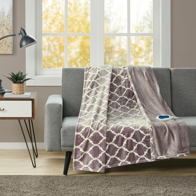 Olliix Heated Ogee Throw Lavender