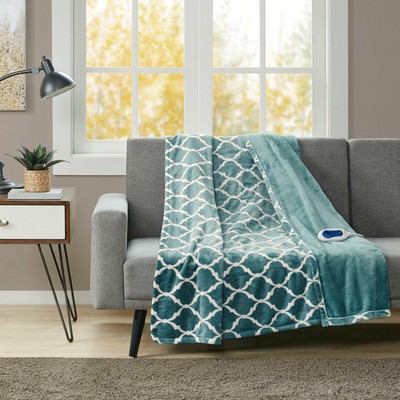 Olliix Heated Ogee Throw Teal