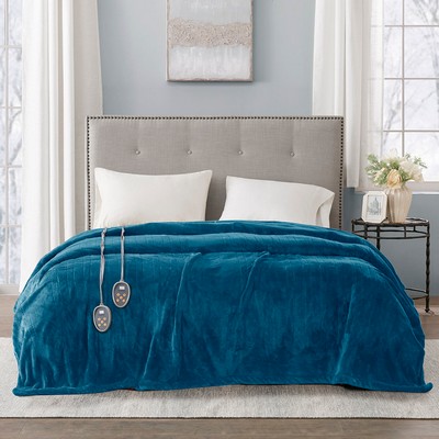 Olliix Heated Plush Blanket Teal