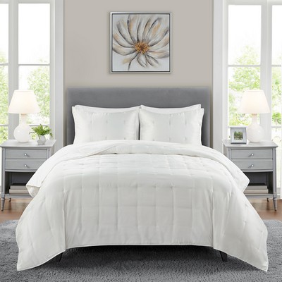 Olliix Ames 3 Piece Charmeuse Coverlet set Ivory