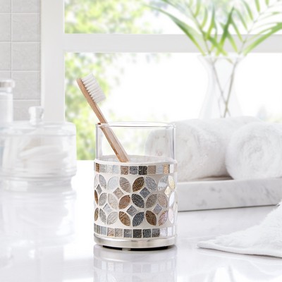 Olliix Seville Mosaic Glass Tumbler Silver