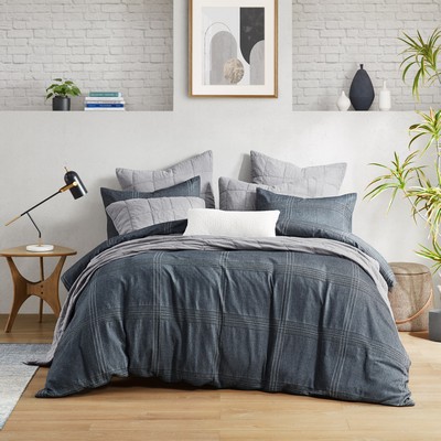 Olliix Anders 3 Piece Duvet Set Charcoal