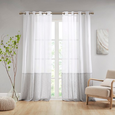 Olliix Romo Dual-colored Curtain Panel (Single) White/Grey