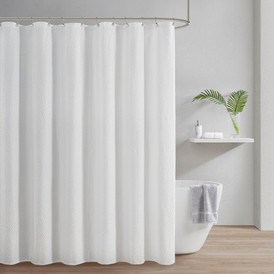 Olliix Calistoga Matelasse Shower Curtain White