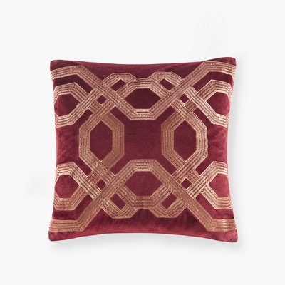 Olliix Biron Square Decor Pillow Burgundy