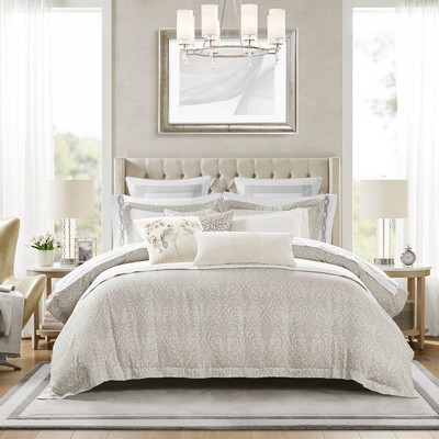 Olliix Bernini 3 Piece Duvet Set Gray