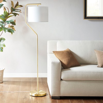 Olliix Aster Angular Arched Metal Floor Lamp Gold