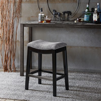 Olliix Belfast Saddle Counter Stool Grey