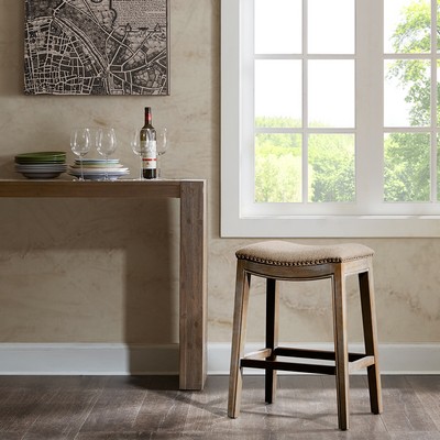 Olliix Belfast Saddle Counter Stool Linen