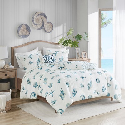 Olliix Beach House 3 Piece Duvet Cover Set Blue