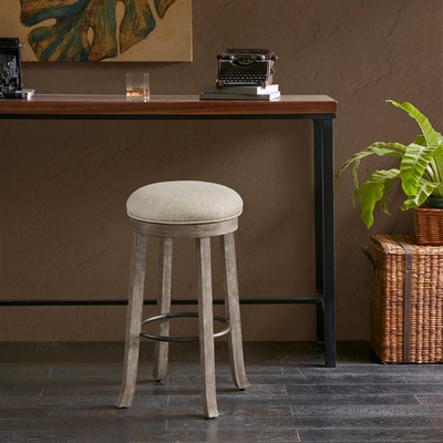 Olliix OAKTOWN Backless Bar Stool with Swivel Seat Light Grey