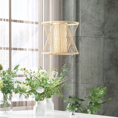 Olliix Aria Geometric Bamboo Pendant Natural